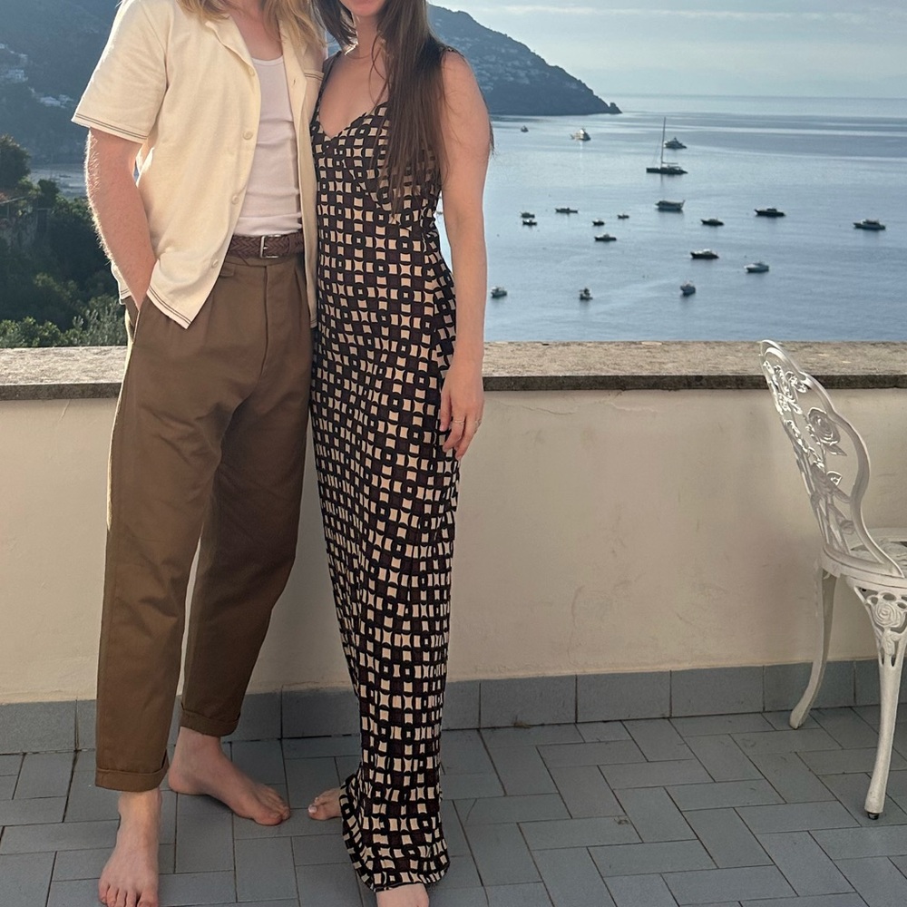 DISSH Emmy Mahogany Geo Maxi Slip Dress